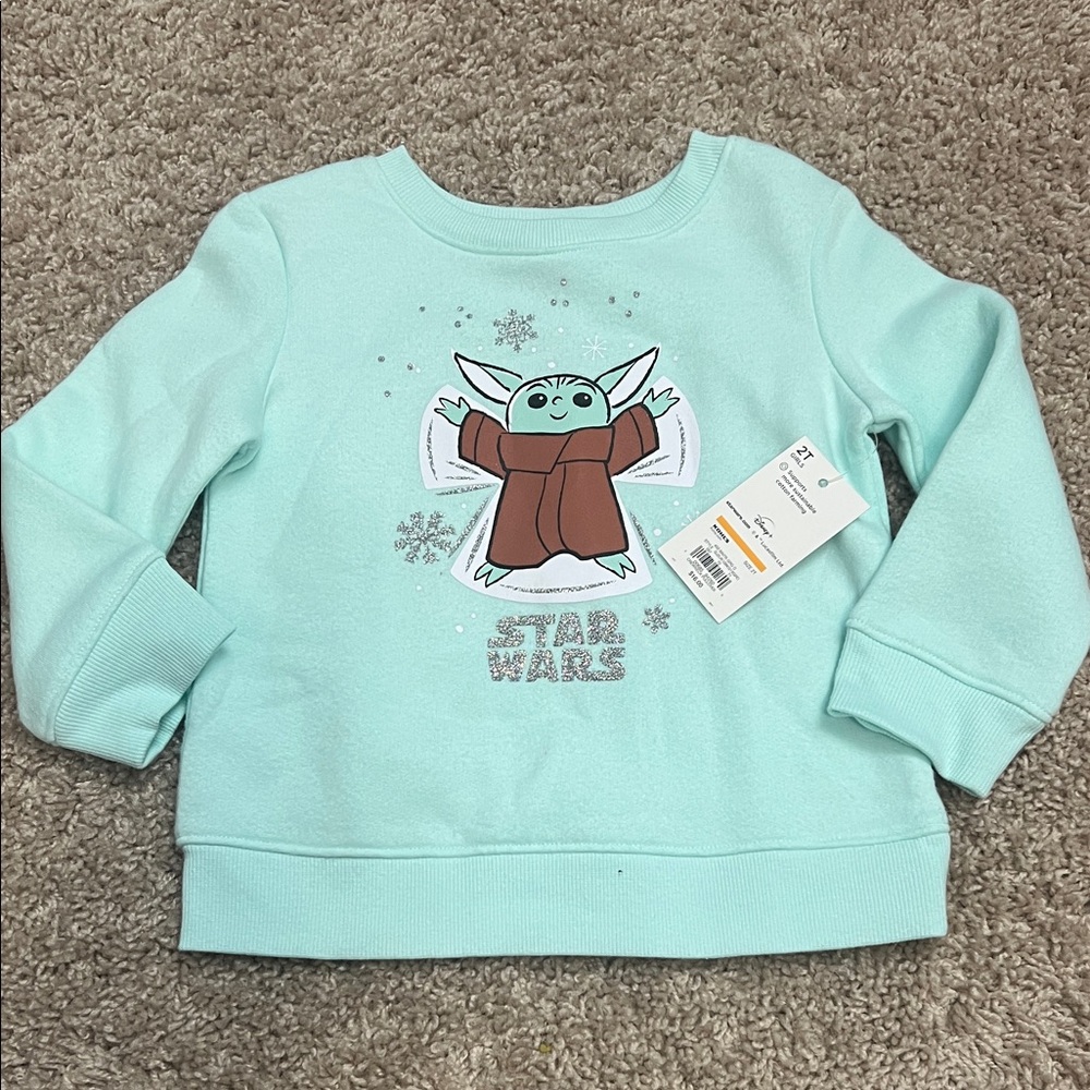 Star Wars Girls Kids Mint Green Sweatshirt 2T